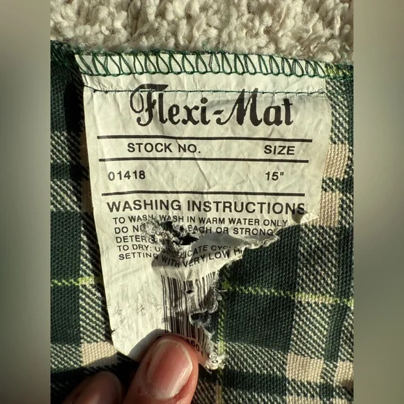 Hook and Loop fastened Dog Bandana Green Plaid 15” - Picture 3 of 3